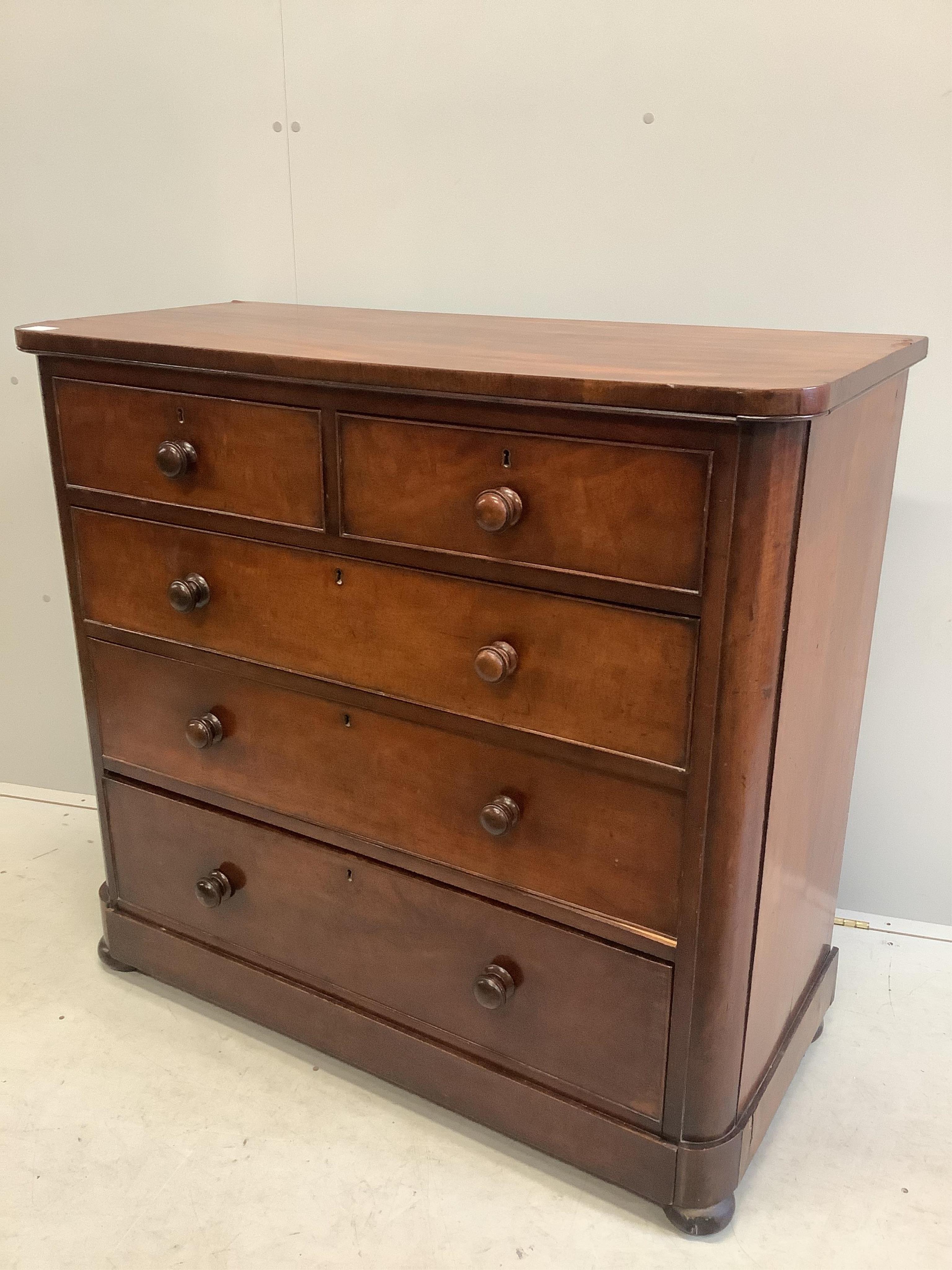 A Victorian mahogany chest, width 112cm, depth 50cm, height 105cm. Condition - fair